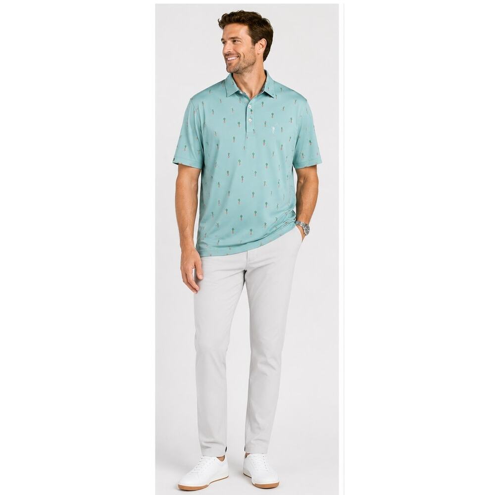 William Murray Golf Free Hugs Cactus Performance Polo Mint Medium - Picture 8 of 12